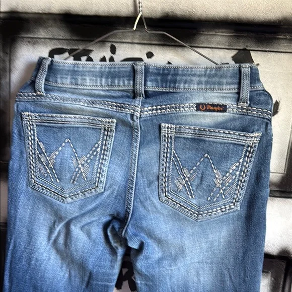 Wrangler Blue Straight Leg Jeans Classic Style - Picture 6 of 7